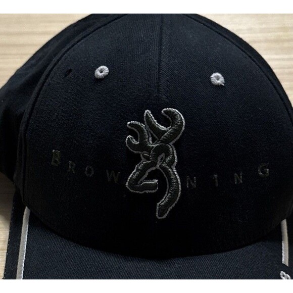 Browning Black & Army Green Embroidery Deer Hat Cap Size L-XL Hunting Grandpa - Picture 8 of 9